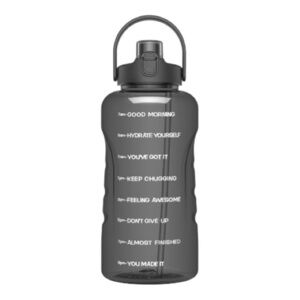 HydroPal Gallon Water Bottle & Straw Gray BPA-Free Gym Hydration Motivation New